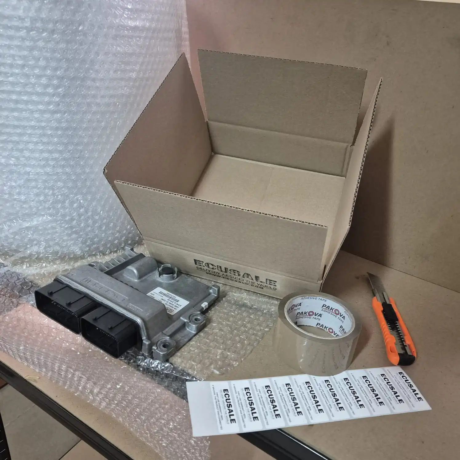 Processus d'emballage des calculateurs moteur ECUSALE